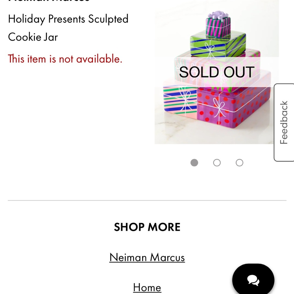 Neiman Marcus Holiday Presents Sculpted Cookie Jar